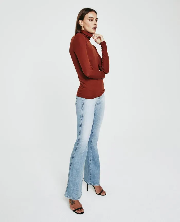 Chels Turtleneck Fired Copper Women AG Jeans Tops and Shirts Chels Turtleneck Fired Copper Women AG Jeans Tops and Shirts
