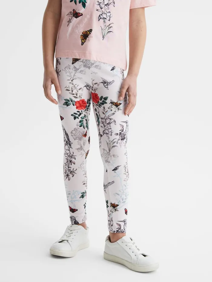 Children Reiss CoOrds Mahlia Printed Set 8211 TShirt And Leggings Pink