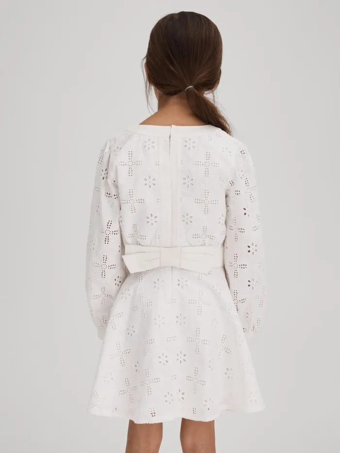 Children Reiss CoOrds Nella Cotton Broderie Lace Skirt Ivory