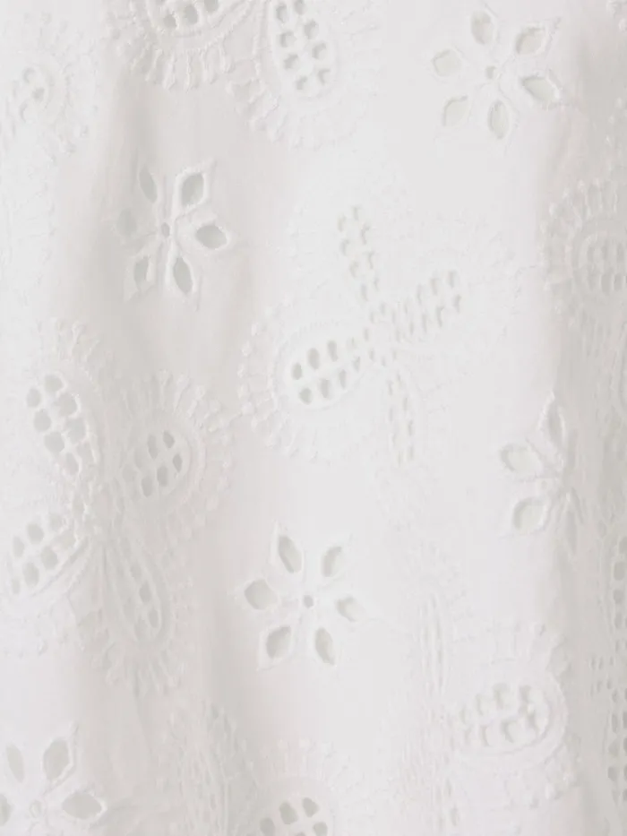 Children Reiss CoOrds Nella Cotton Broderie Lace Skirt Ivory
