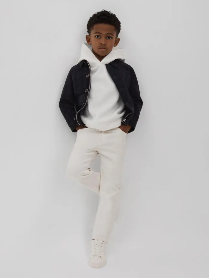 Children Reiss Coats and Jackets Bas Suede Front Pocket Jacket Navy