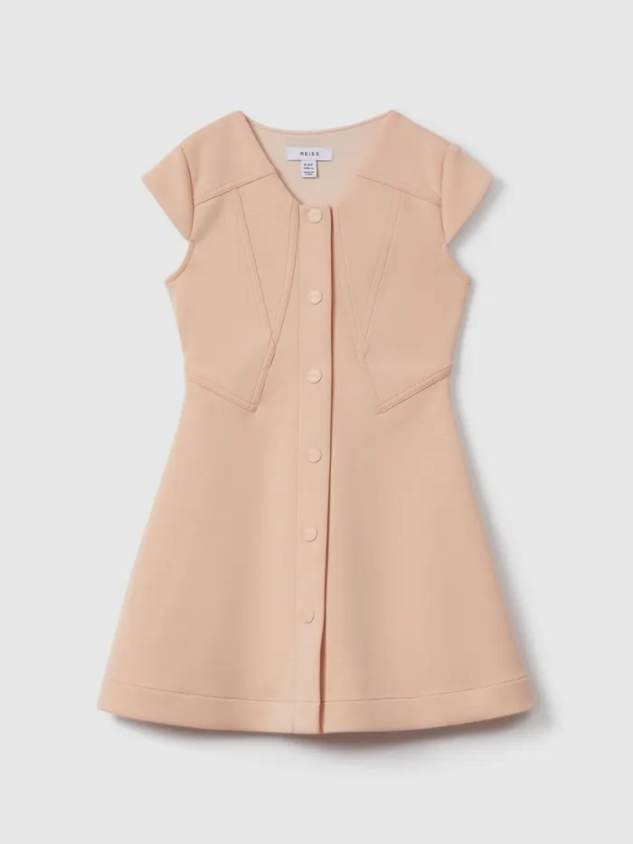 Children Reiss Dresses Clover Scuba CrossBack Dress Pink
