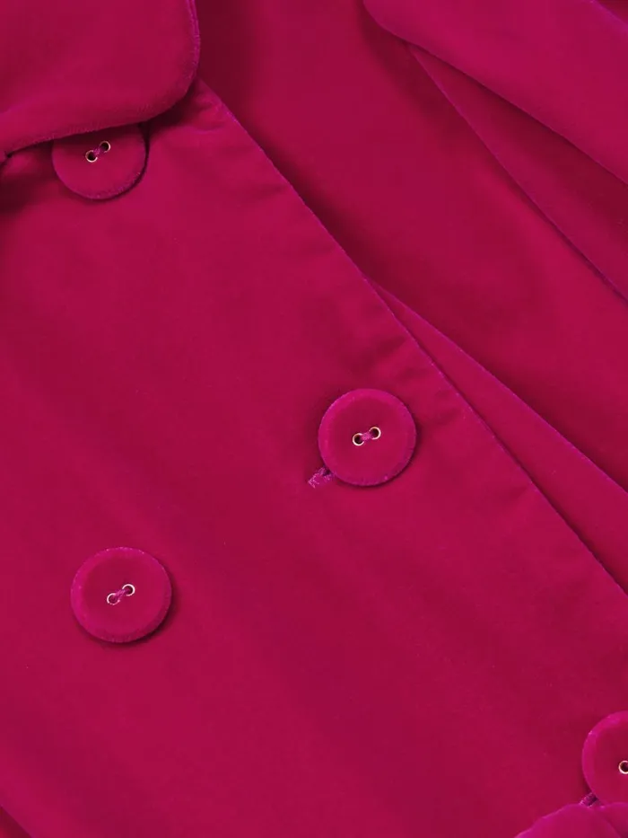 Children Reiss Dresses Nancy Velvet Double Breasted Dress Pink