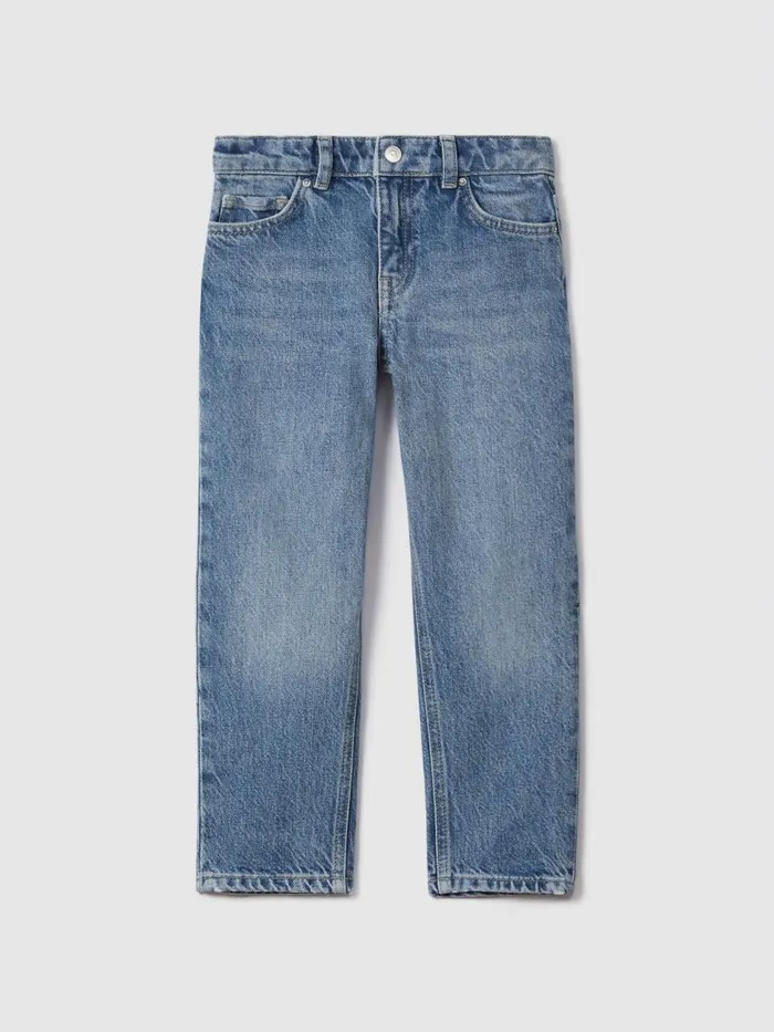 Children Reiss Jeans Quay Slim Fit Adjuster Jeans Mid Blue