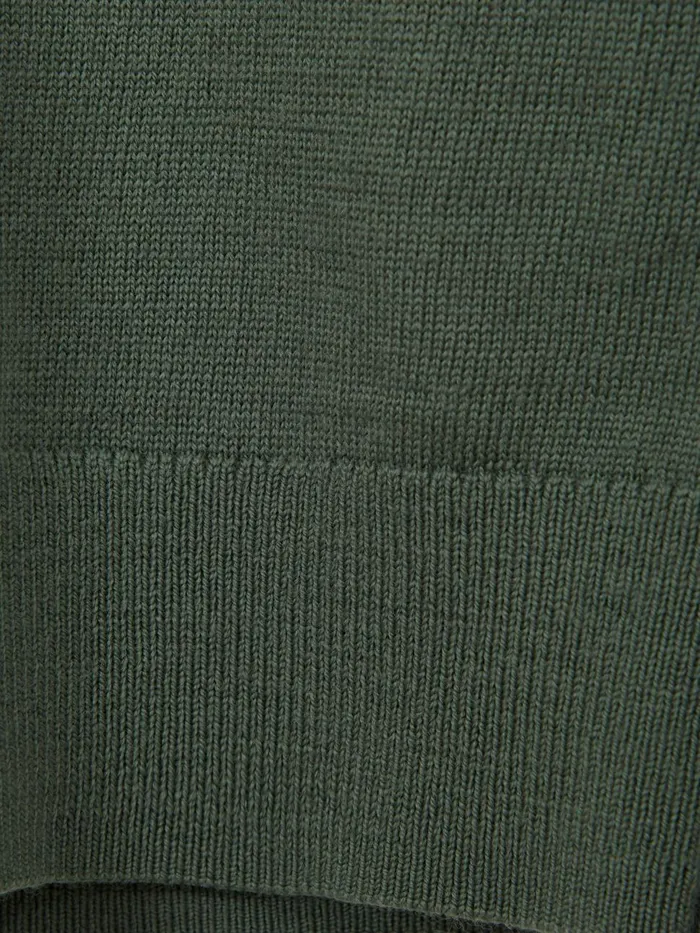 Children Reiss Knitwear Blackhall Merino Wool ZipNeck Jumper Rosemary