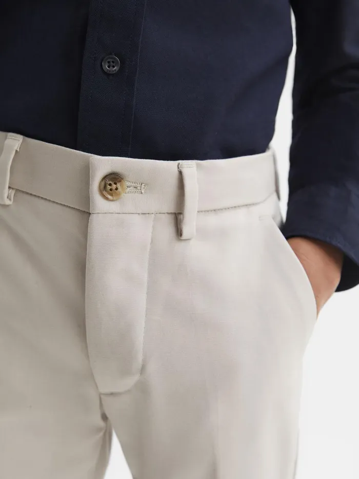 Children Reiss Pants Eastbury Slim Fit Chinos Stone