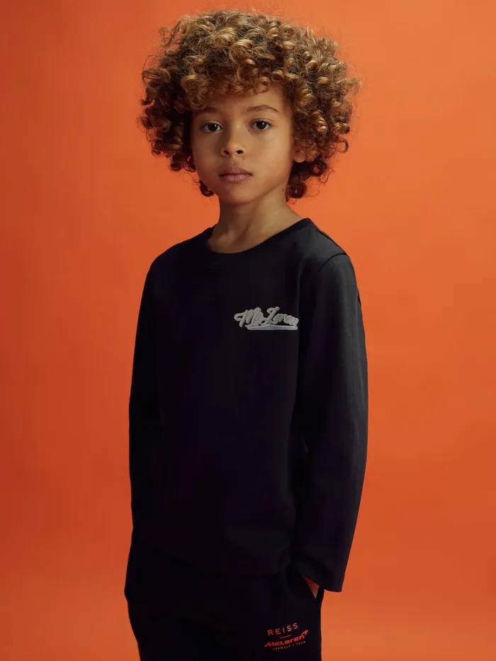 Children Reiss Reiss X Mclaren F1 Team F1 Crew Neck Tour TShirt Black