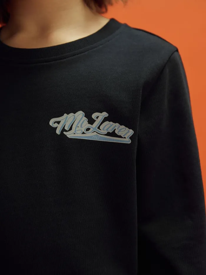 Children Reiss Reiss X Mclaren F1 Team F1 Crew Neck Tour TShirt Black