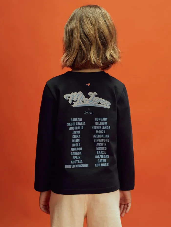Children Reiss Reiss X Mclaren F1 Team F1 Crew Neck Tour TShirt Black