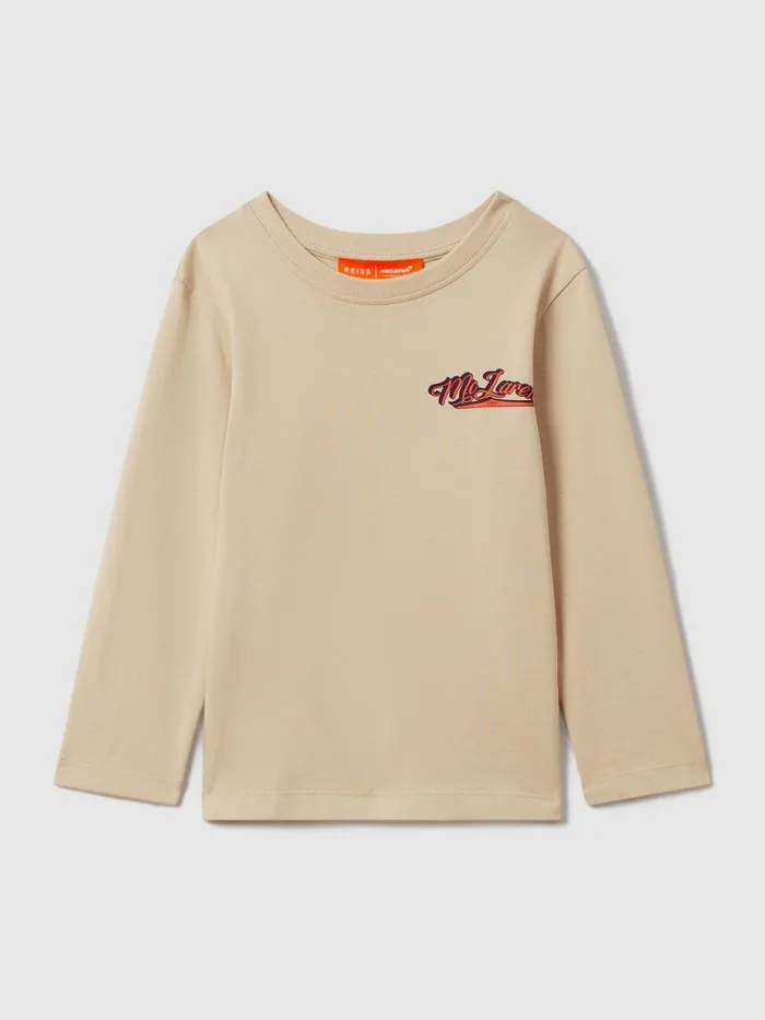 Children Reiss Reiss X Mclaren F1 Team F1 Crew Neck Tour TShirt Taupe
