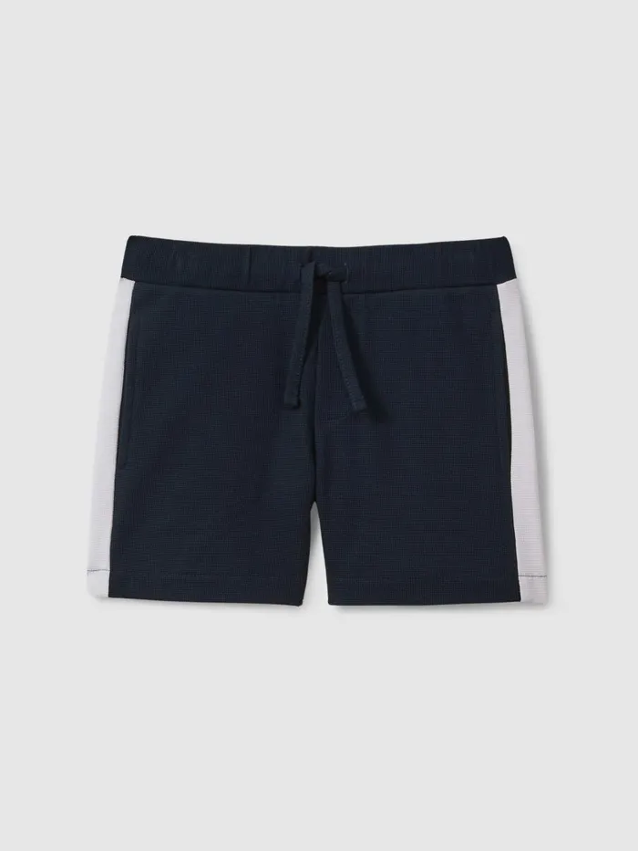 Children Reiss Sweats and Hoodies Marl Textured Cotton Drawstring Shorts Navywhite