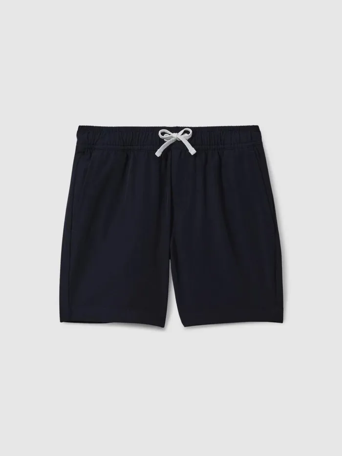Children Reiss Swimwear Shore Plain Drawstring Waist Swim Shorts Navy