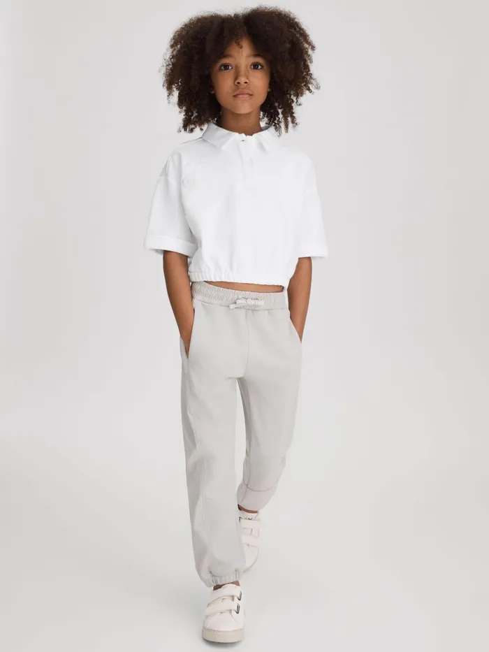 Children Reiss Tops and TShirts Pax Cotton Cropped Polo Shirt Ivory