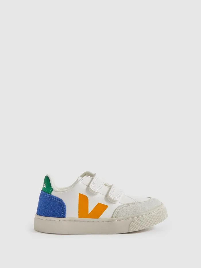 Children Reiss Veja Small V12 Velcro Trainers White Multi