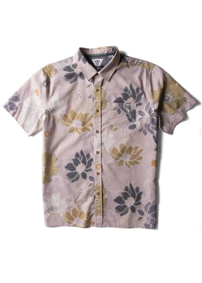 Chuns Eco Ss Shirt Mauve Men Vissla Shirts and Flannels