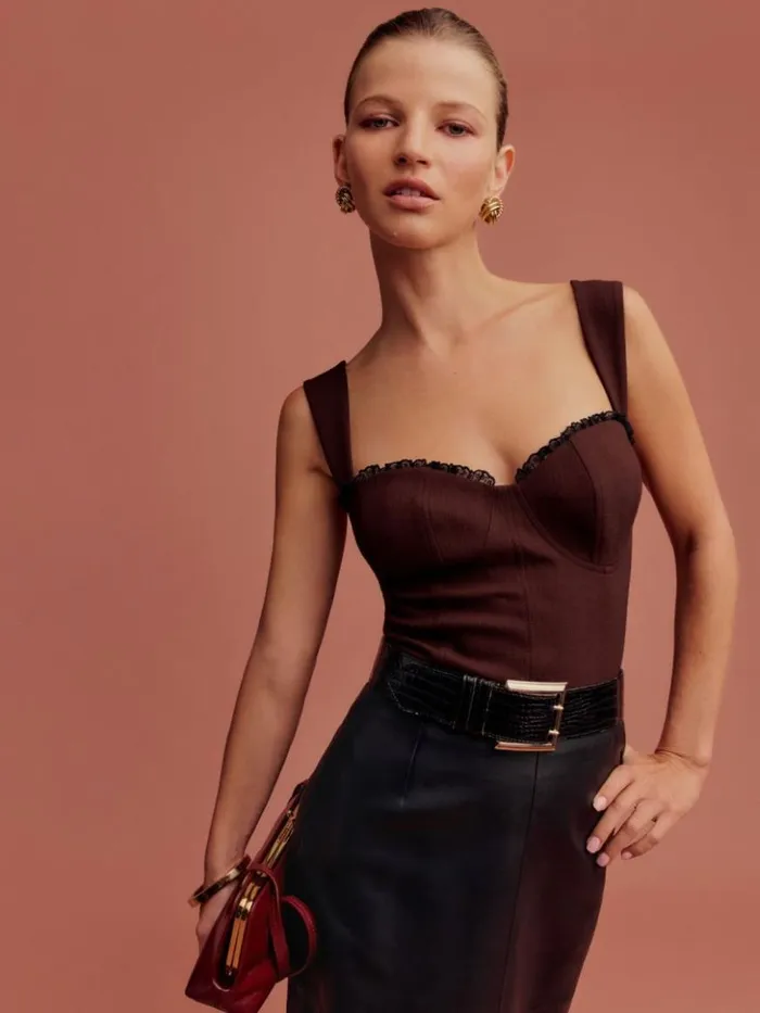 Clothing The Reformation Alisa Top Bordeaux