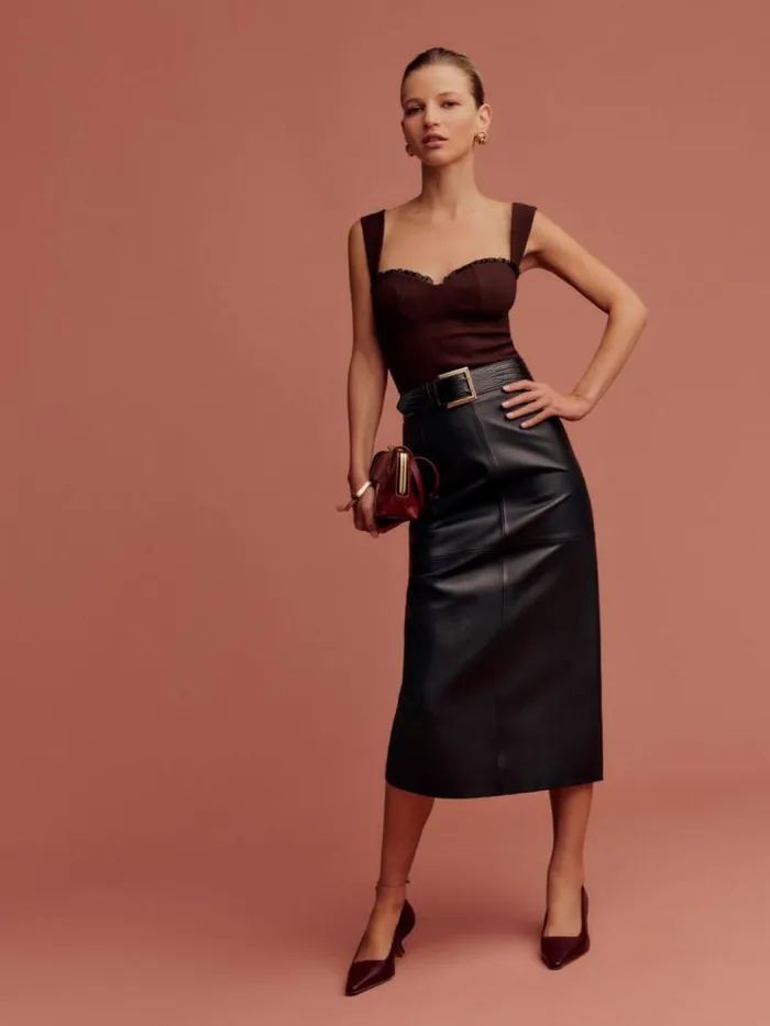 Clothing The Reformation Alisa Top Bordeaux
