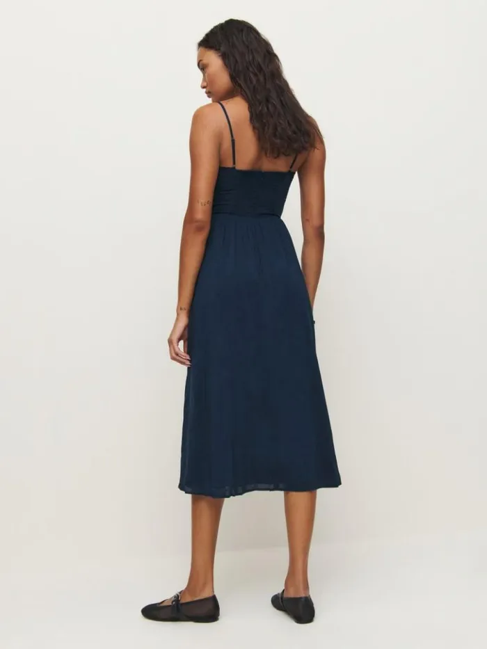 Clothing The Reformation Allure Dress Navy