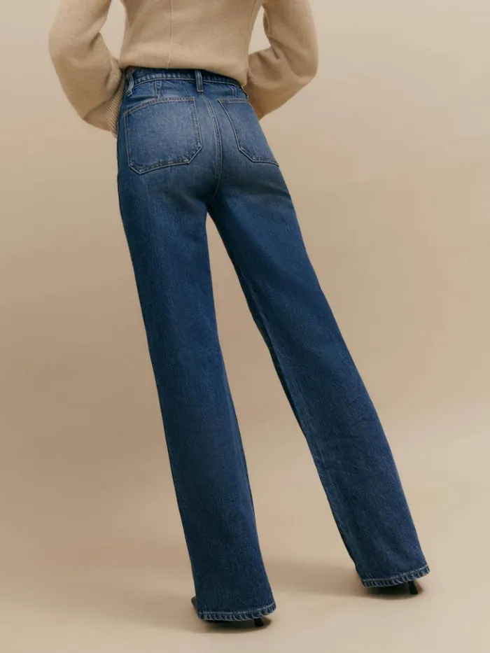 Clothing The Reformation Alyssa High Rise Wide Leg Long Jeans Mellusine