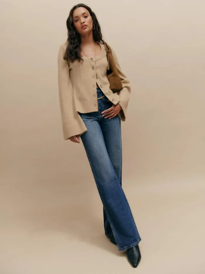 Clothing The Reformation Alyssa High Rise Wide Leg Long Jeans Mellusine