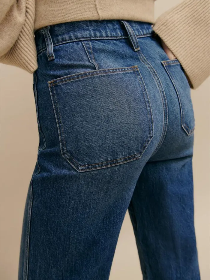 Clothing The Reformation Alyssa High Rise Wide Leg Long Jeans Mellusine