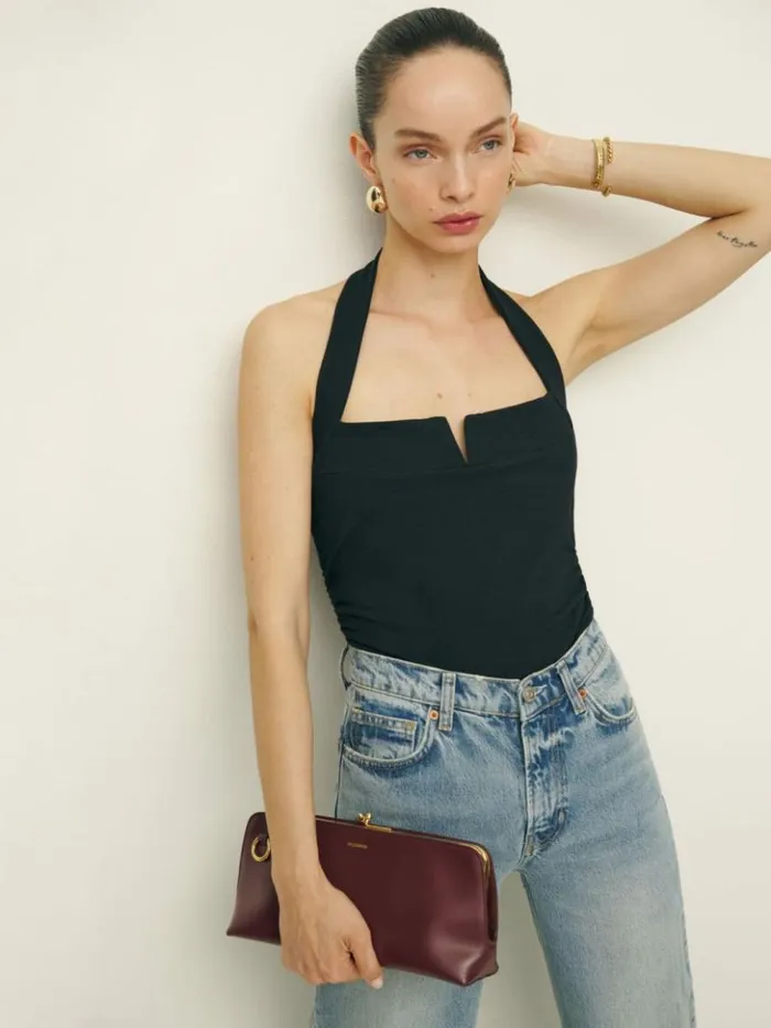 Clothing The Reformation Arwen Knit Top Black