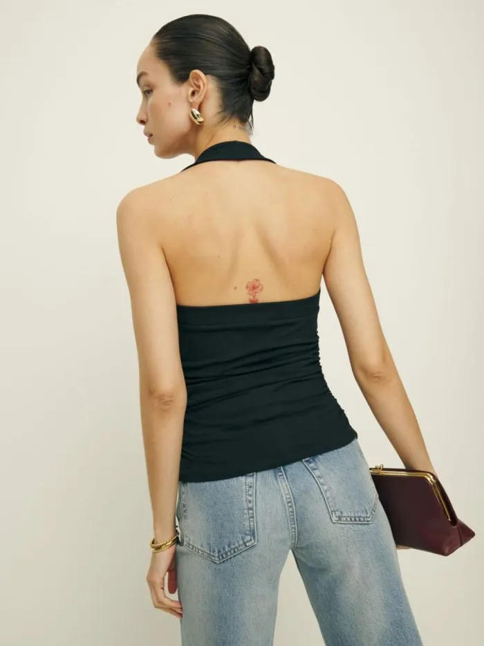 Clothing The Reformation Arwen Knit Top Black