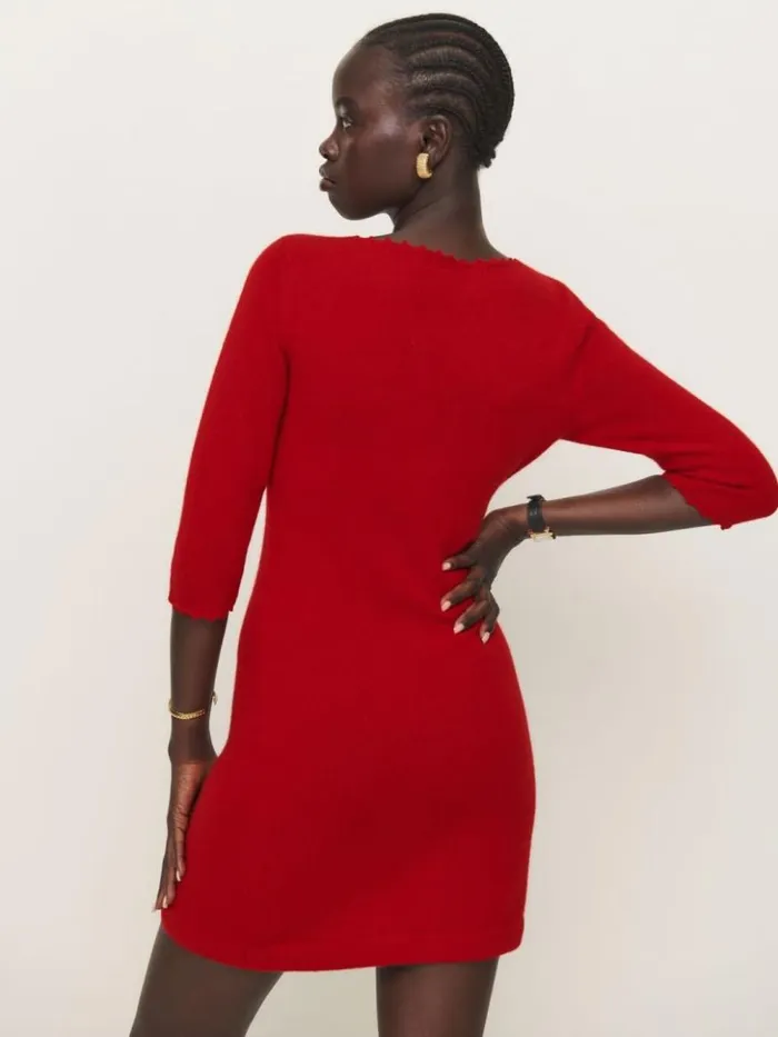 Clothing The Reformation Baez Cashmere Mini Dress Cardinal