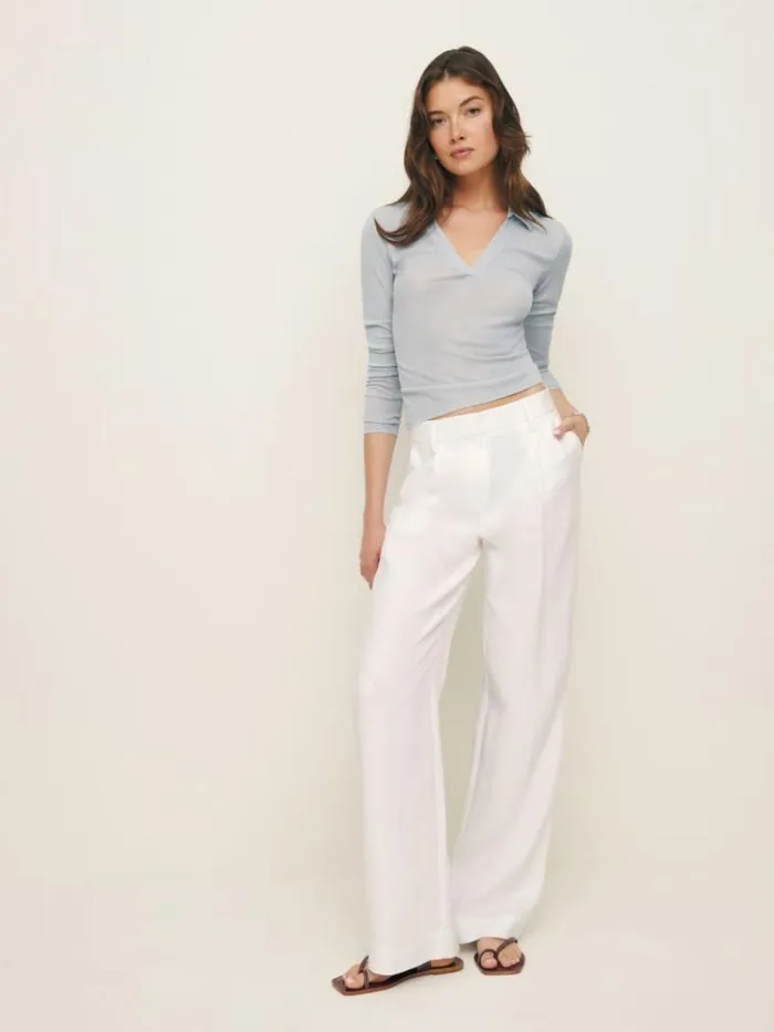 Clothing The Reformation Blaire Knit Top Grey