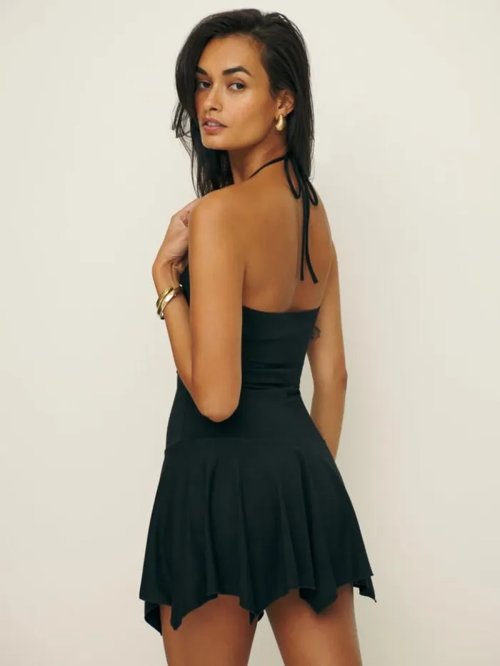 Clothing The Reformation Claire Knit Dress Black