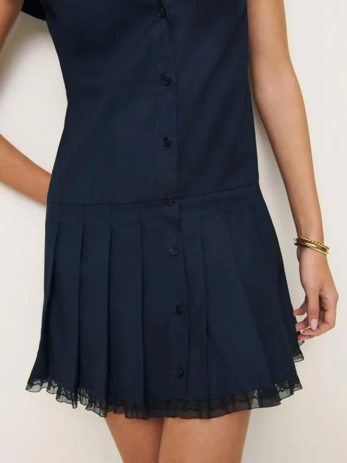 Clothing The Reformation Effie Dress Navy