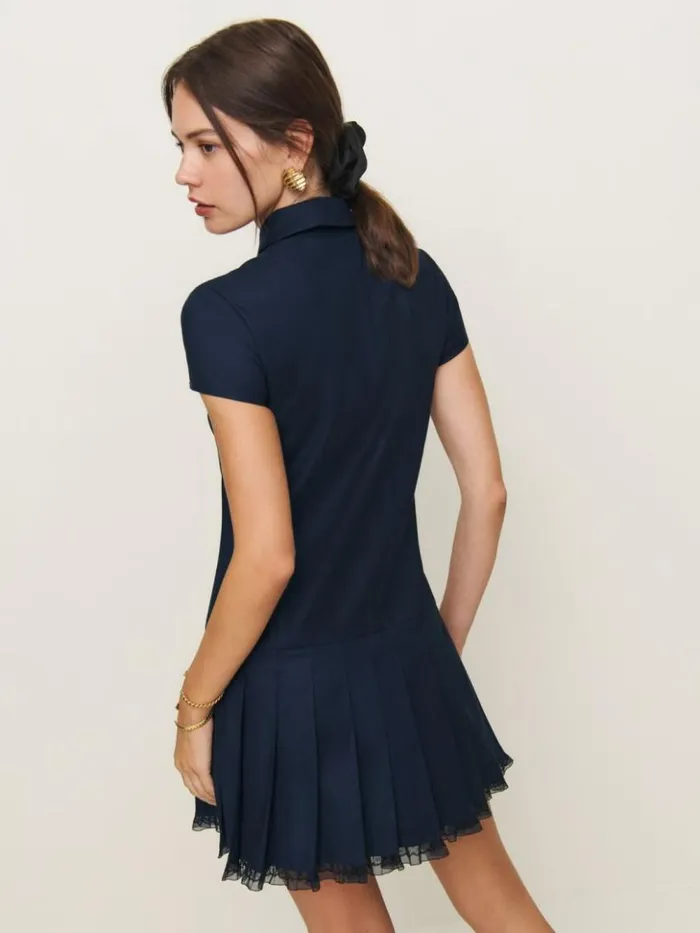 Clothing The Reformation Effie Dress Navy