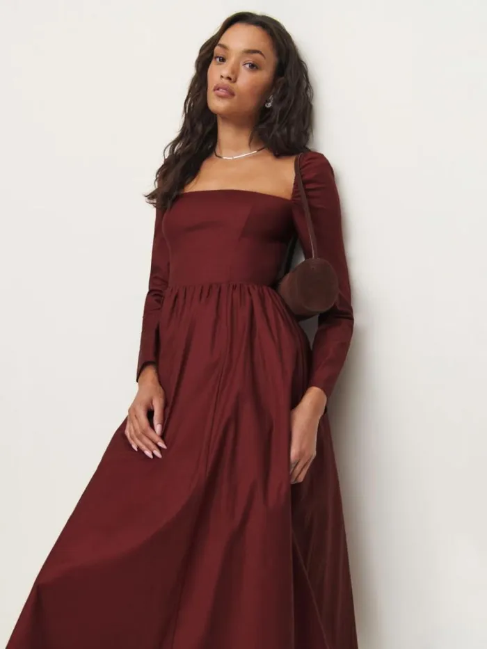 Clothing The Reformation Elly Dress Chianti