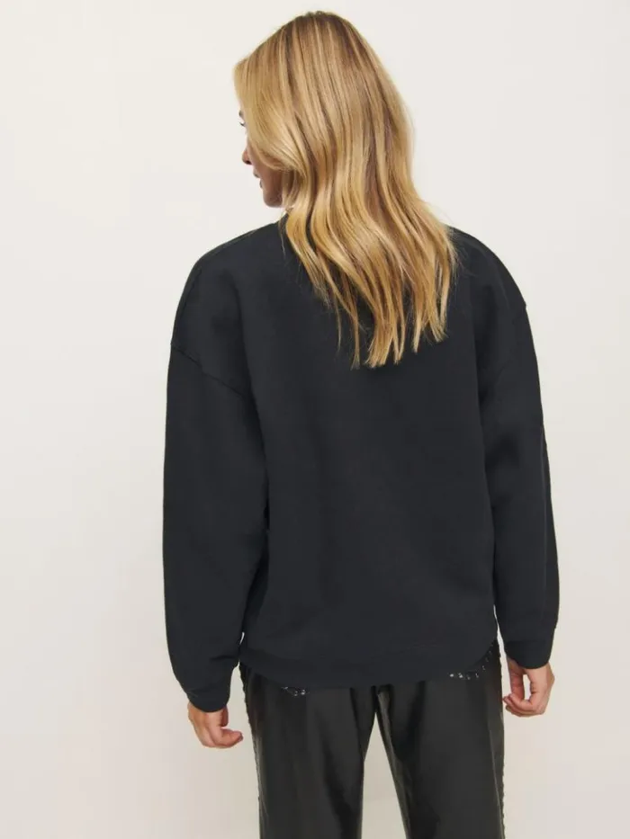 Clothing The Reformation Emma Classic Crewneck Sweatshirt Black