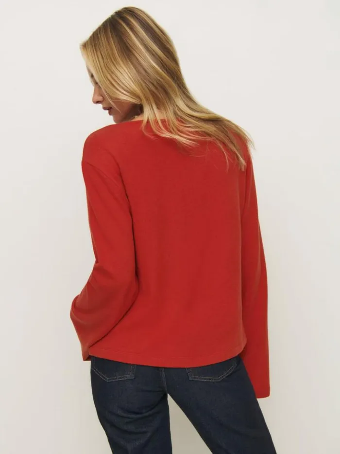 Clothing The Reformation Eternity Knit Top Sundried Tomato