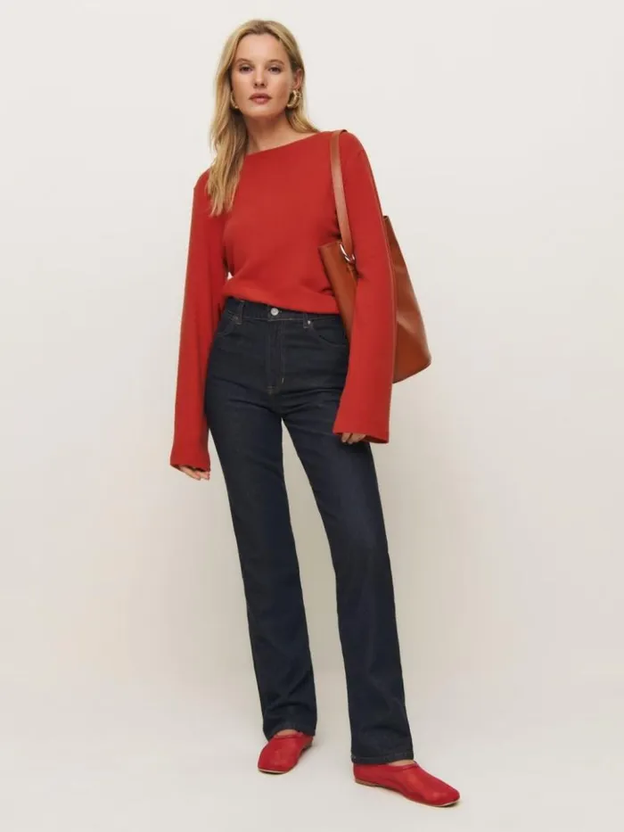 Clothing The Reformation Eternity Knit Top Sundried Tomato