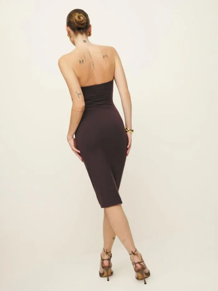 Clothing The Reformation Etta Knit Dress Mole