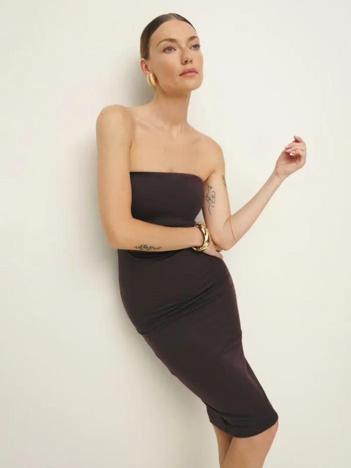 Clothing The Reformation Etta Knit Dress Mole