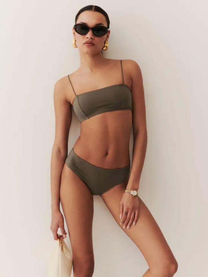 Clothing The Reformation Evora Bikini Bottom Morel