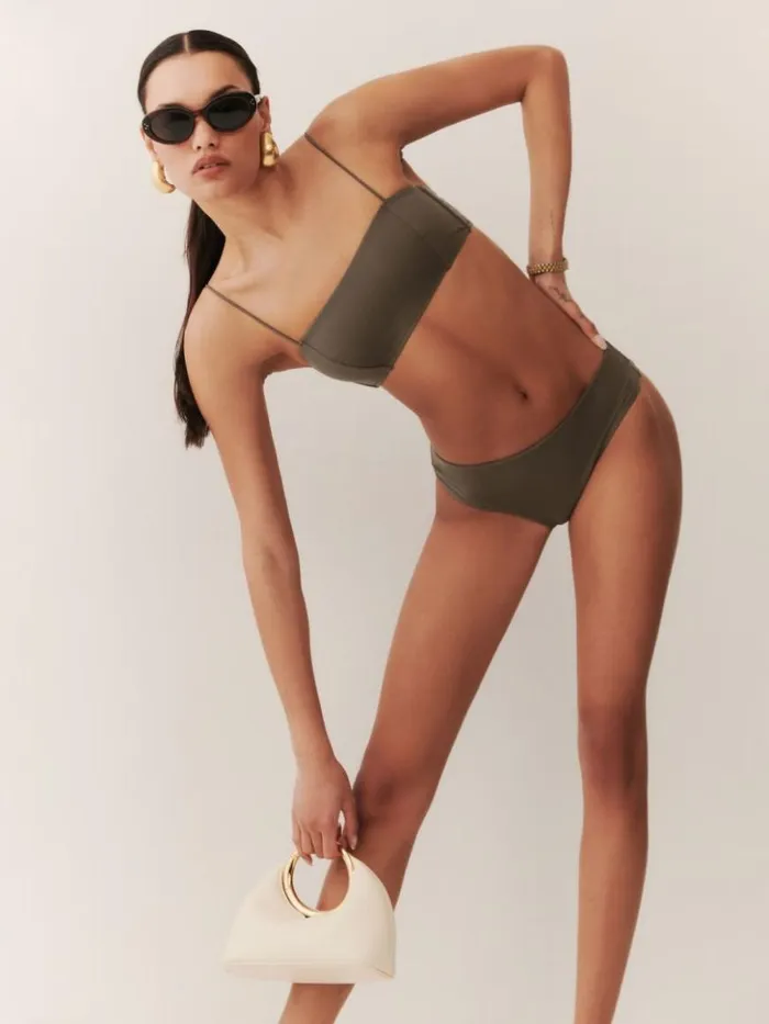 Clothing The Reformation Evora Bikini Bottom Morel