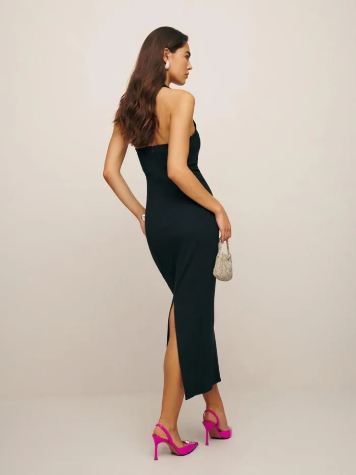 Clothing The Reformation Finnian Knit Dress Black