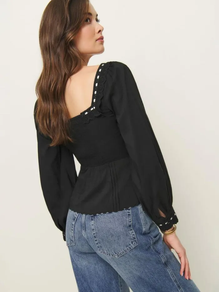 Clothing The Reformation Haisley Top Black