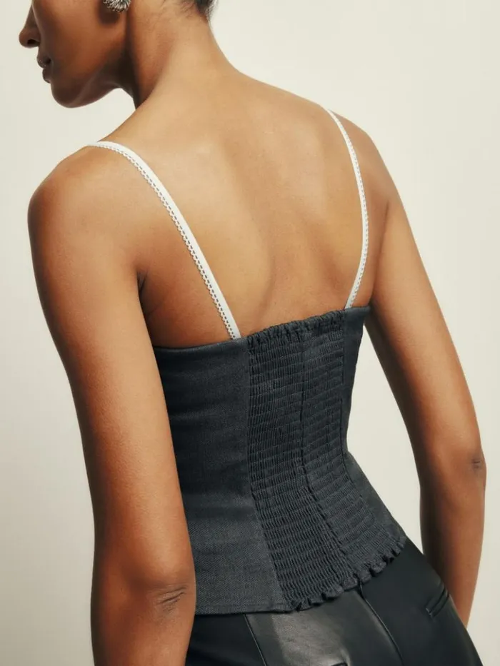 Clothing The Reformation Melanie Top Dark Grey