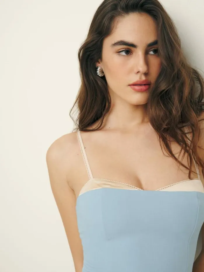 Clothing The Reformation Melanie Top Light Blue