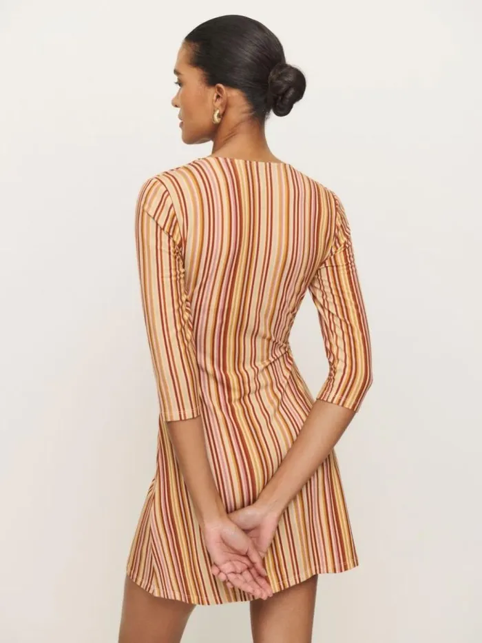 Clothing The Reformation Merritt Knit Dress Solstice Stripe