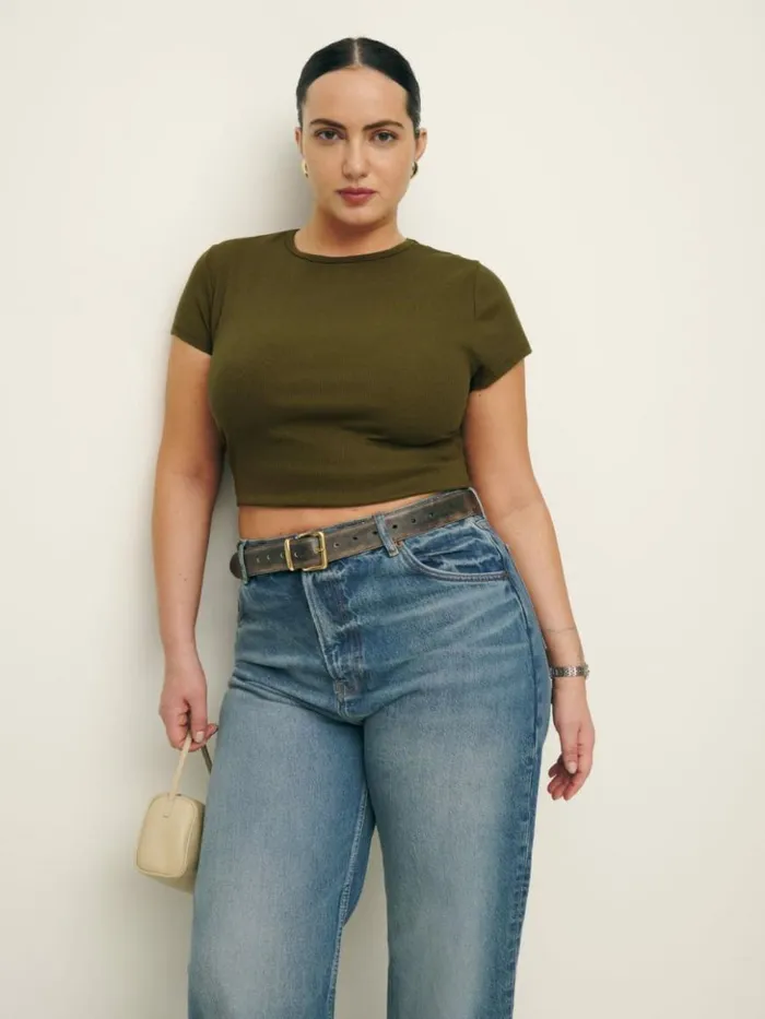 Clothing The Reformation Muse Tee Es Dark Olive