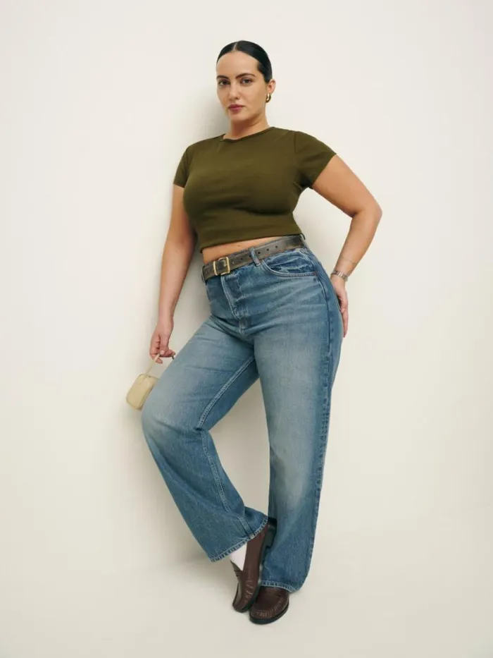 Clothing The Reformation Muse Tee Es Dark Olive