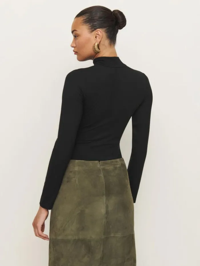 Clothing The Reformation Nell Knit Top Black