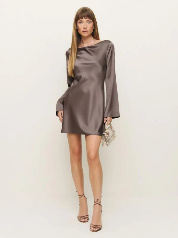 Clothing The Reformation Pike Satin Dress Magnetic