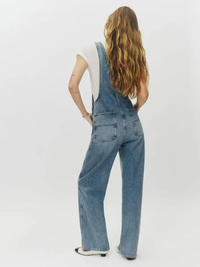 Clothing The Reformation River Relaxed Denim Overalls Galway